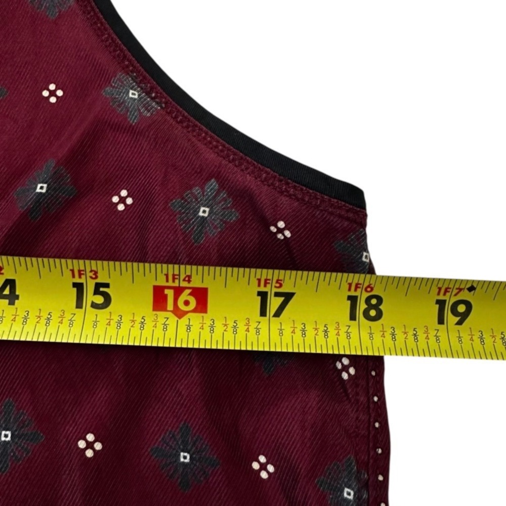 Rag & Bone Women Teddy Burgundy Silk Geometric Racerback Tank Top Medium | 0136 - Picture 6 of 10